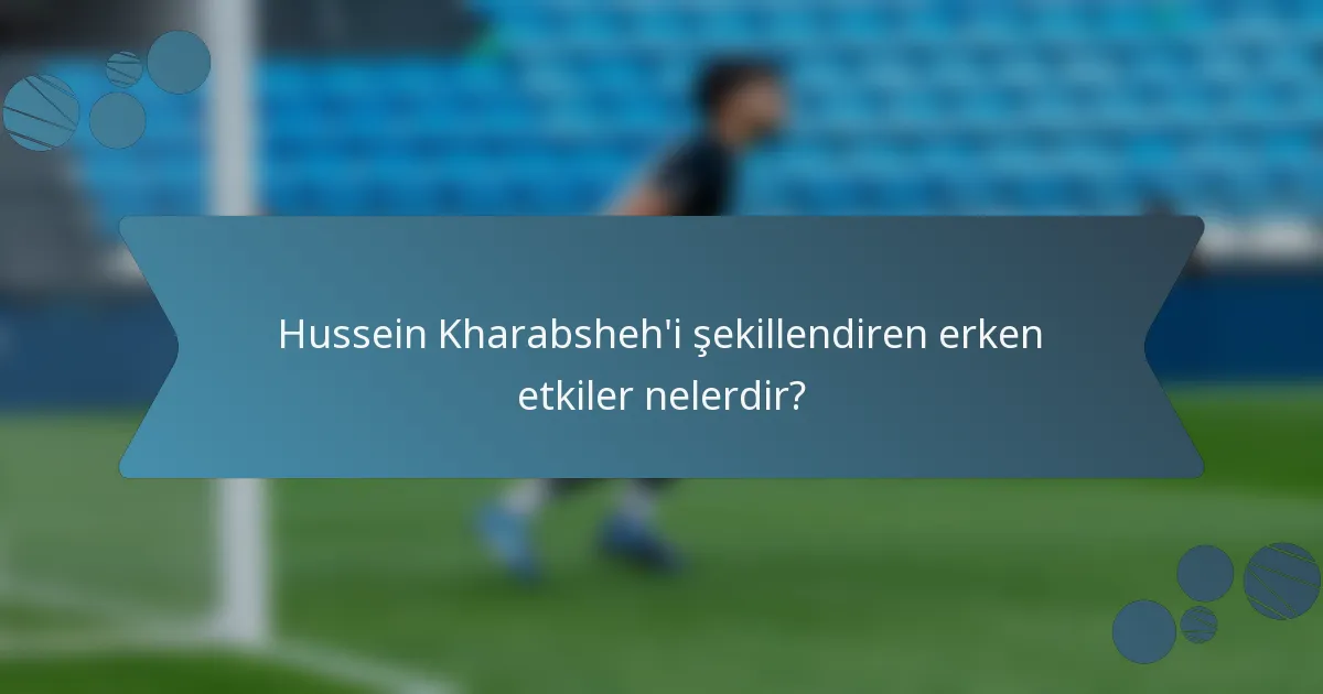 Hussein Kharabsheh'i şekillendiren erken etkiler nelerdir?