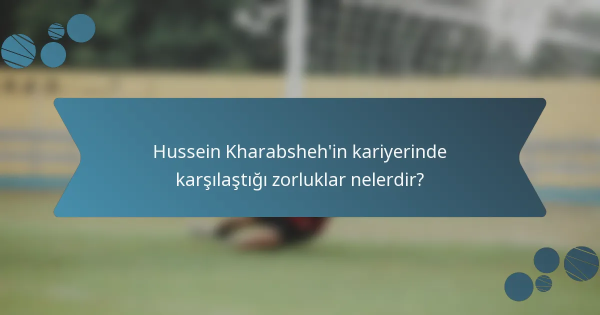 Hussein Kharabsheh'in kariyerinde karşılaştığı zorluklar nelerdir?