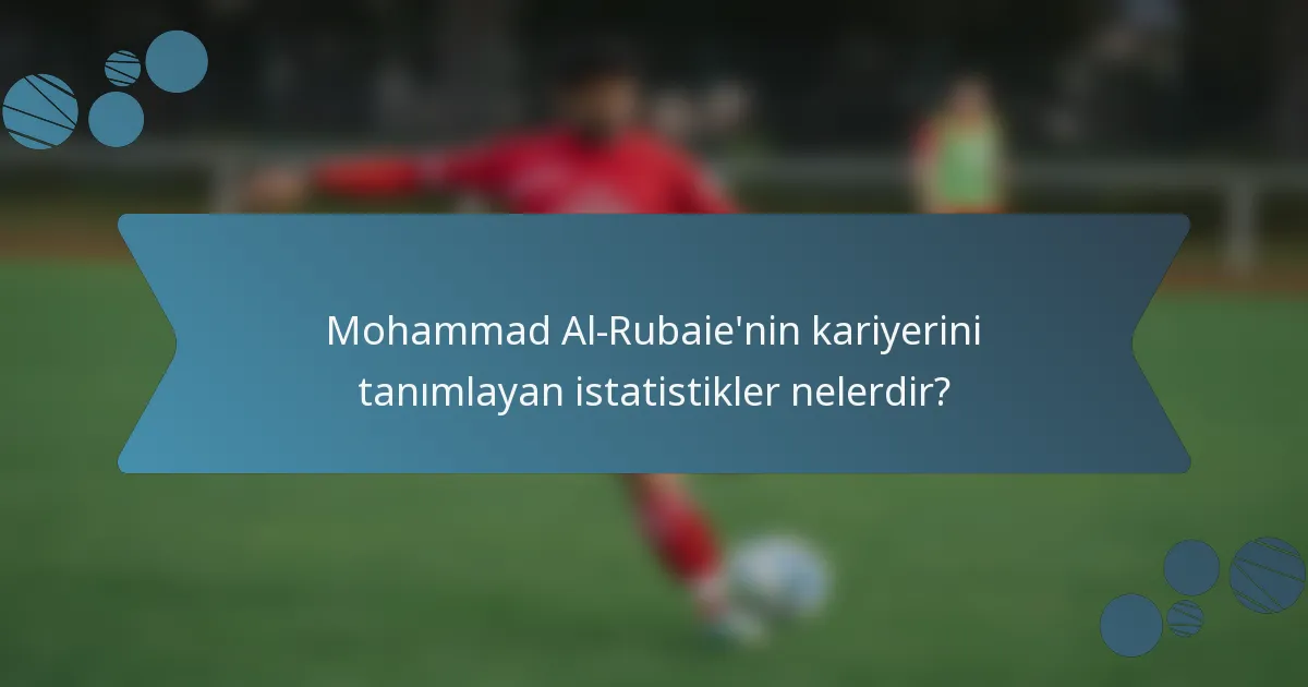 Mohammad Al-Rubaie'nin kariyerini tanımlayan istatistikler nelerdir?